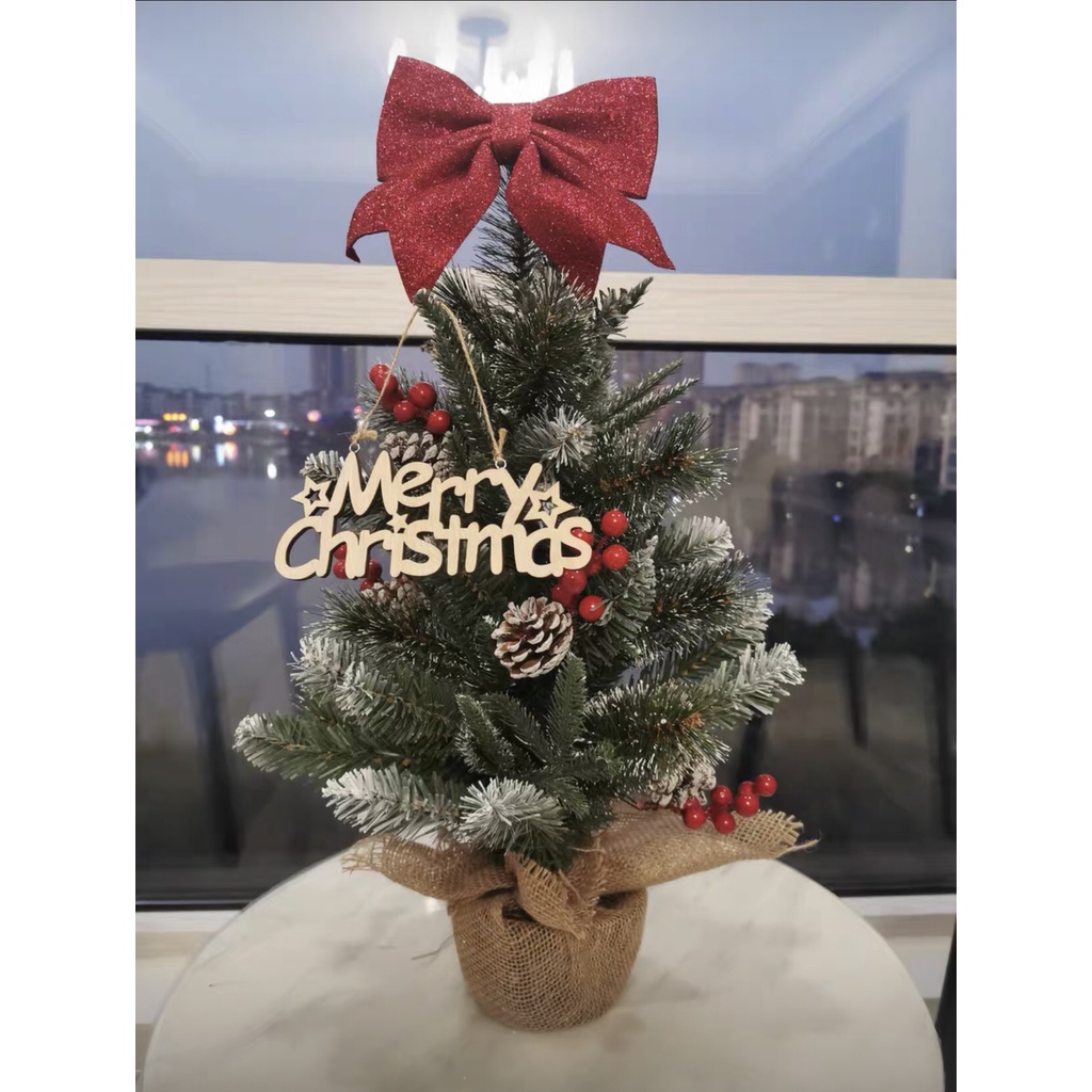 Chữ Merry Christmas Phụ Kiện Bằng Gỗ Tặng Kèm Dây Treo Trang Trí Noel Phong Cách Rustic