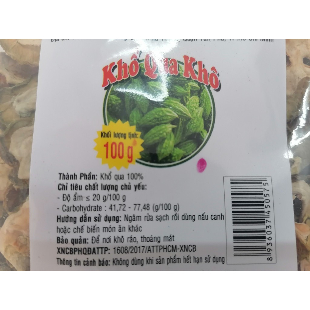 [100g] Khổ qua (mướp đắng) sấy khô [VN] ĐẠI ĐỒNG THUẬN Dry Bitter Melon (bph-hk)