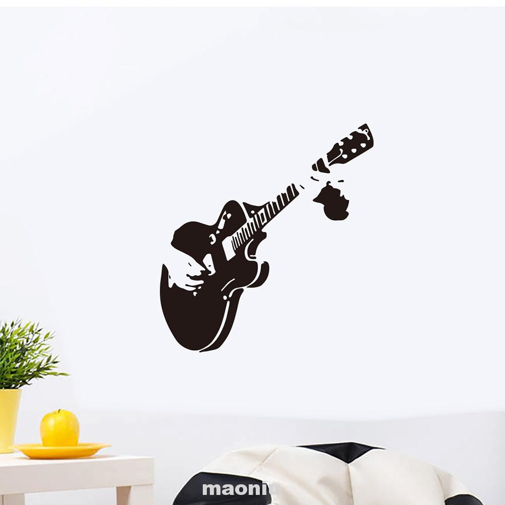 Removable Living Room Bedroom DIY Background Modern Cupboard Music Guitar Vinyl Art Wall Sticker
