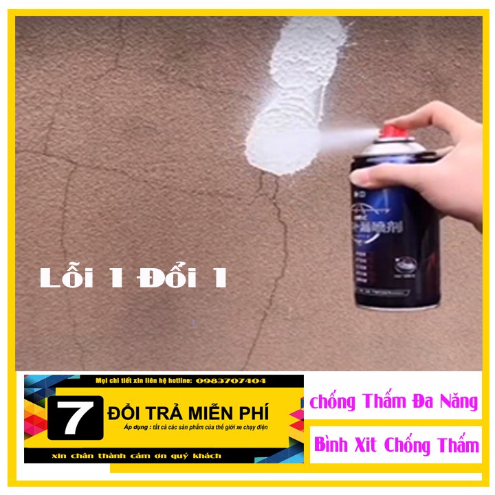 Sơn Chống Thấm  HIỆU QUẢ 100%  Bình Xịt Chống Thấm Đa Năng Xịt Là Hết Rấm Dột Ẩm Mốc (Màu Trắng)