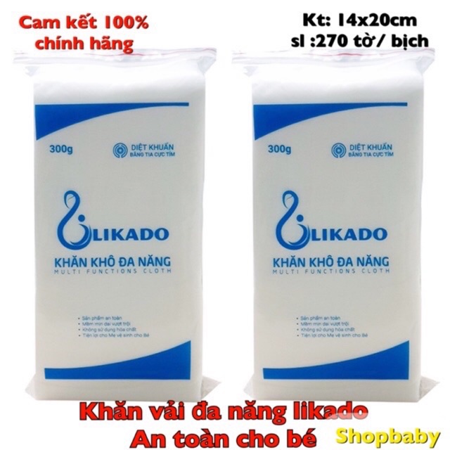 Khăn vải khô đa năng Likado 300g - 400g