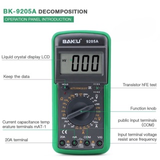 Đồng hồ đo điện tử BAKU 9205A đo dòng điện trở chính hãng