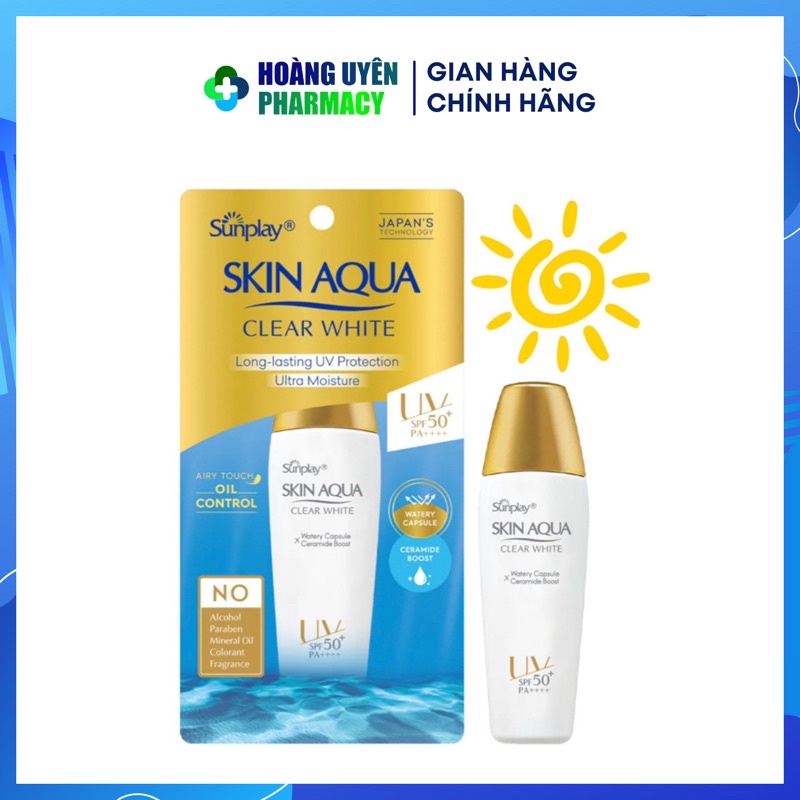 Sữa chống nắng Sunplay skin aqua clear white nắp vàng