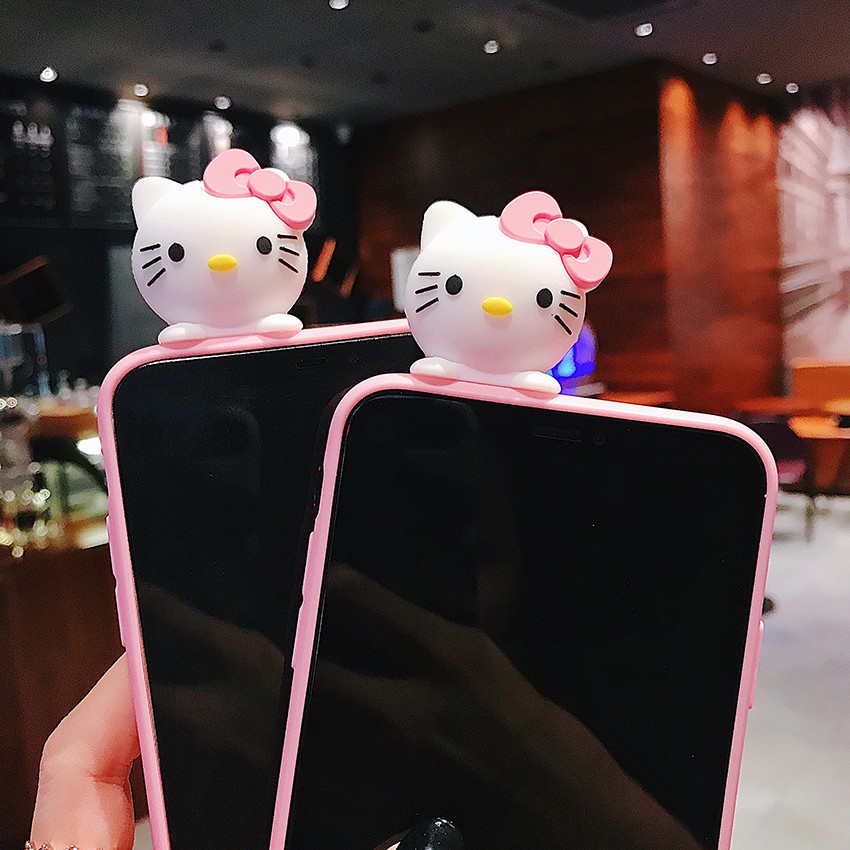 Hsm Cute Realme C11 5 5i C3 Oppo A15 A53 A15S A92 A12 A31 A91 A9 2020 A5 2020 F11pro A1k K3 A5s F5 F7 F9 A37 A3s A7 Hello Kitty Case with Rope and Holder