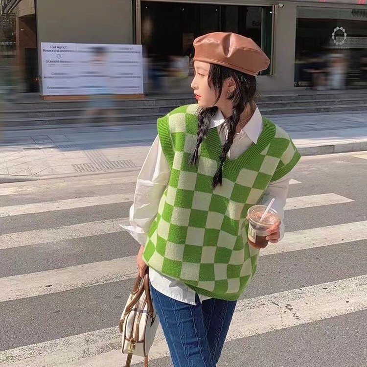 NZN Áo Khoác Len Không Tay Dáng Rộng Thiết Kế Mới Thời Trang Dành Cho Nữ