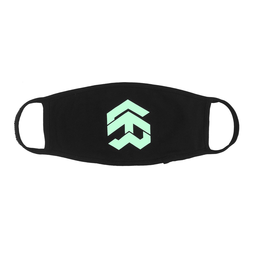 5THEWAY® /solid/ BIG LOGO MASK™ in BLACK MINT aka Khẩu Trang Đen