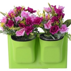 Chậu Ốp Tường, Bộ Đôi Chậu Hoa Treo Tường, Chậu Tiểu Cảnh, Chậu Tự Dưỡng Trồng Cây Thủy Sinh, Chậu Decor