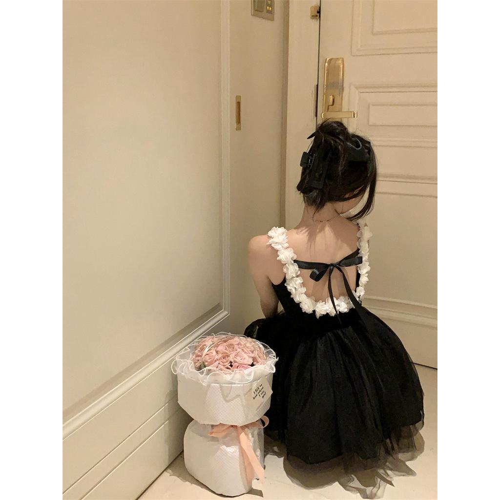 Đầm Múa Ba Lê Hai Dây Hở Lưng Thời Trang Mùa Hè