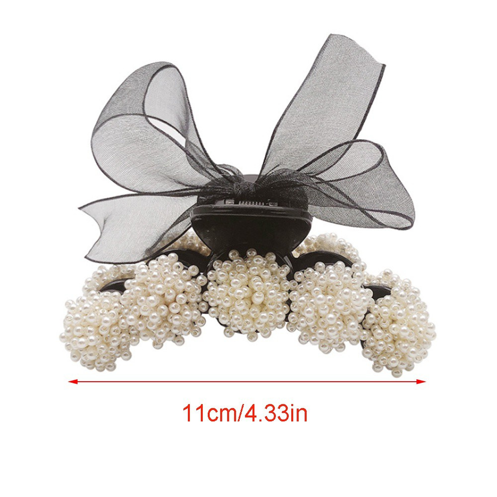 (Hàng Mới Về) Kẹp Tóc Càng Cua Đính Ngọc Trai Giả Thời Trang