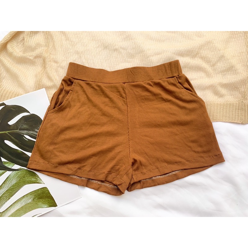 Quần Kint short thun tăm mỏng mịn mát thoải mái năng động  (MẪU CÓ TÚI)