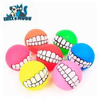 Đồ chơi bóng cao su hoạ tiết hàm răng kêu chip chip cho chó mèo, thú cưng