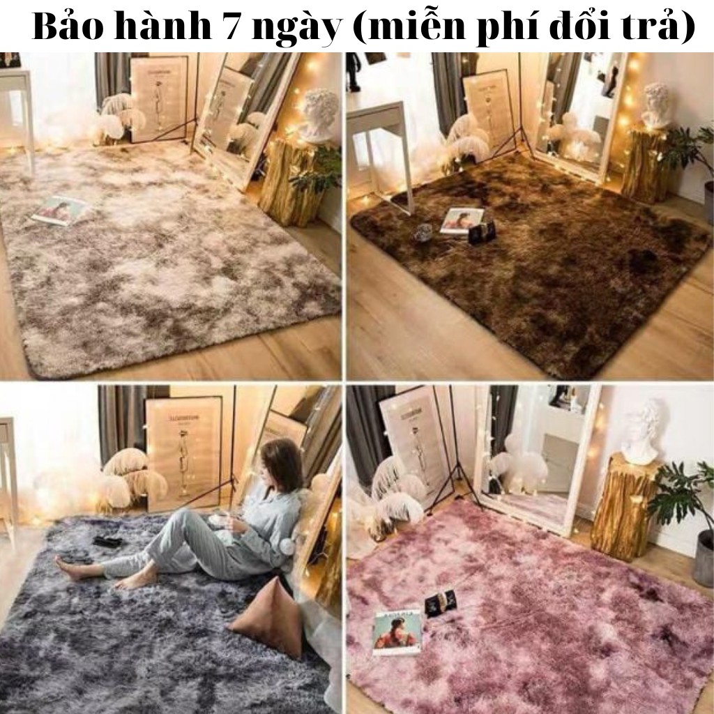 Thảm Lông Trải Sàn Lông Dầy Mịn Hàng Đẹp 2021 ( Kích Thước 1m6 x 2m - Mặt Sau Chống trơn trượt)