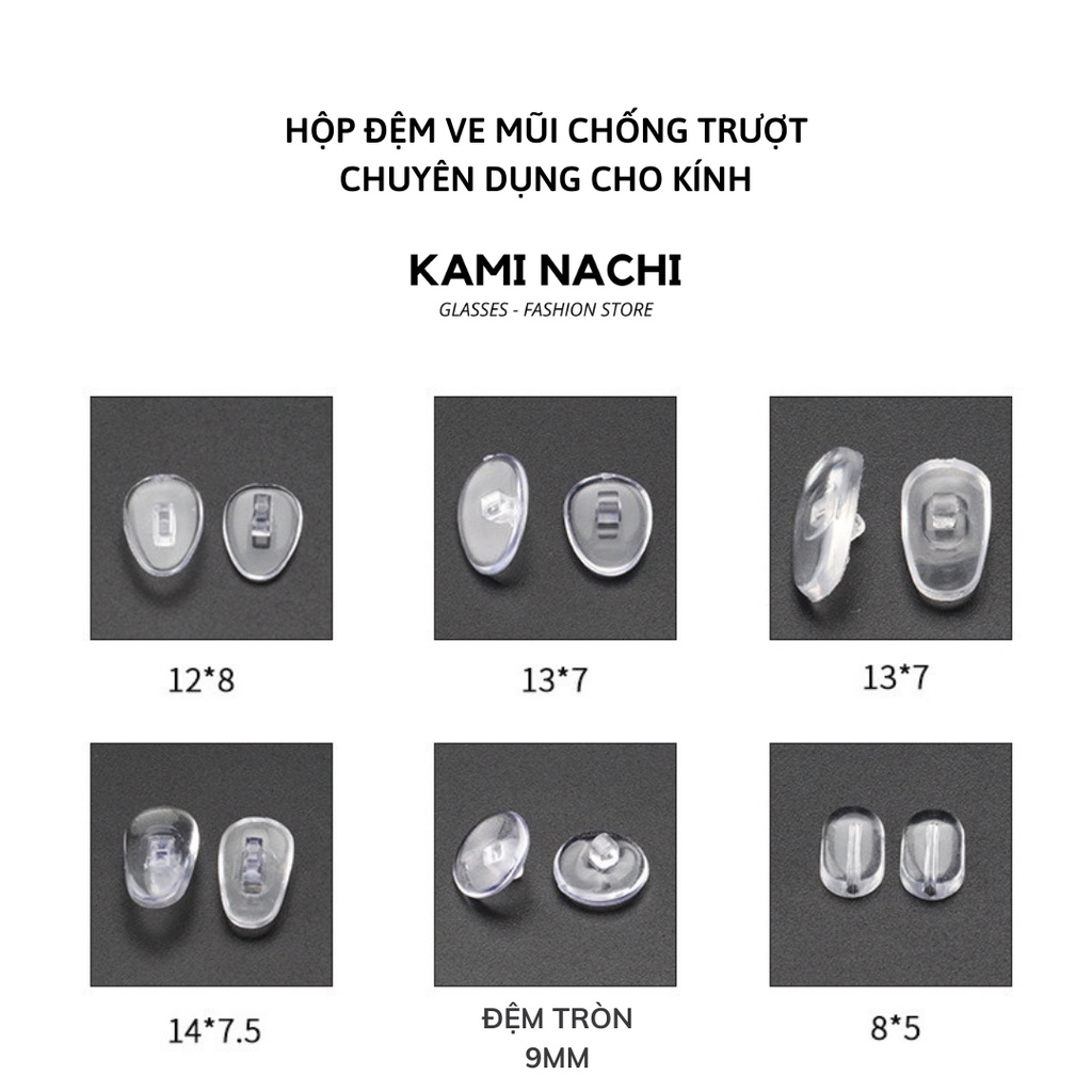 [Mã LTP50 giảm 50000 đơn 150000] Hộp đệm ve mũi chống trượt chuyên dụng nhiều kích cỡ cho mắt kính KAMI NACHI