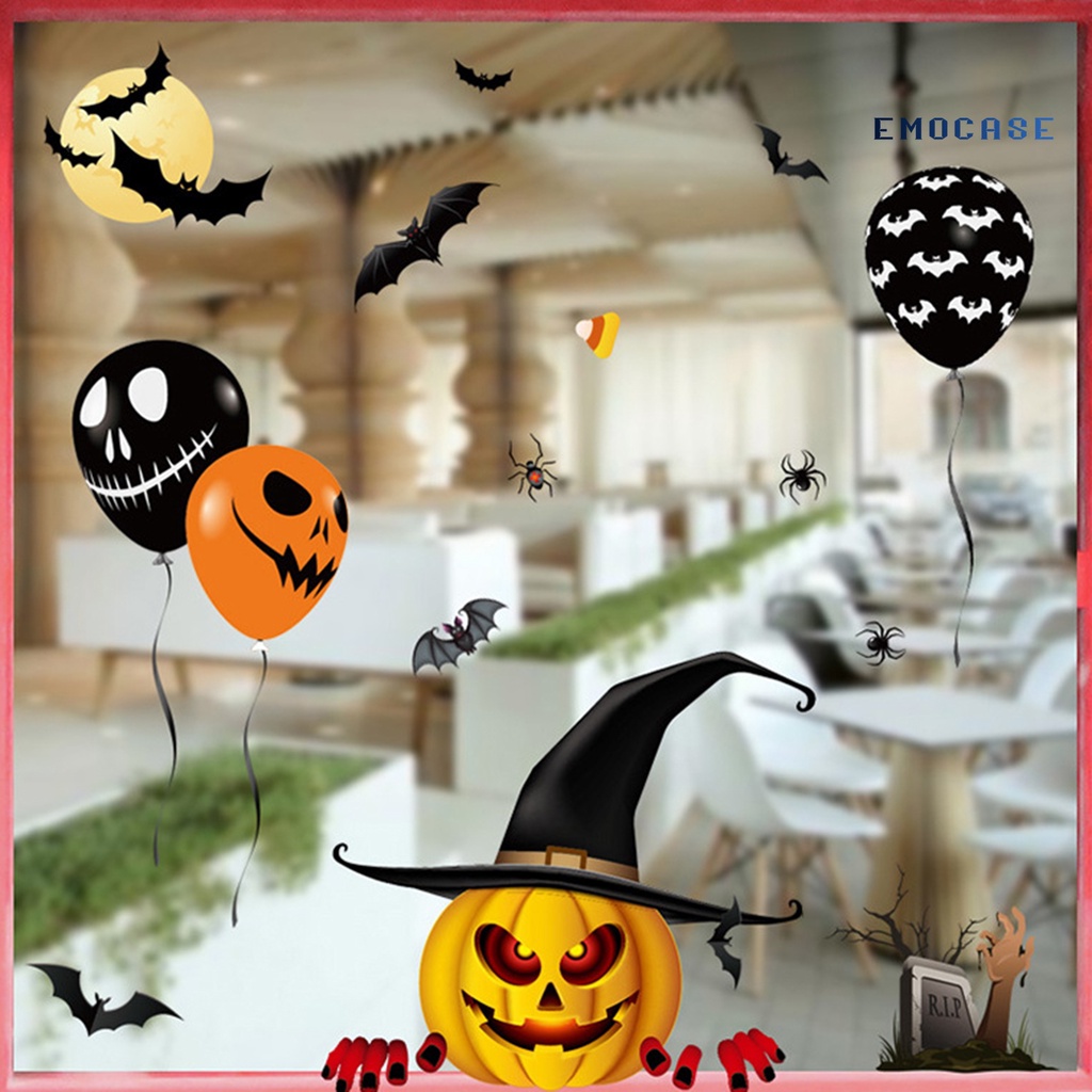 Miếng Dán Cửa Sổ Bằng PVC Họa Tiết Kinh Dị Trang Trí Halloween