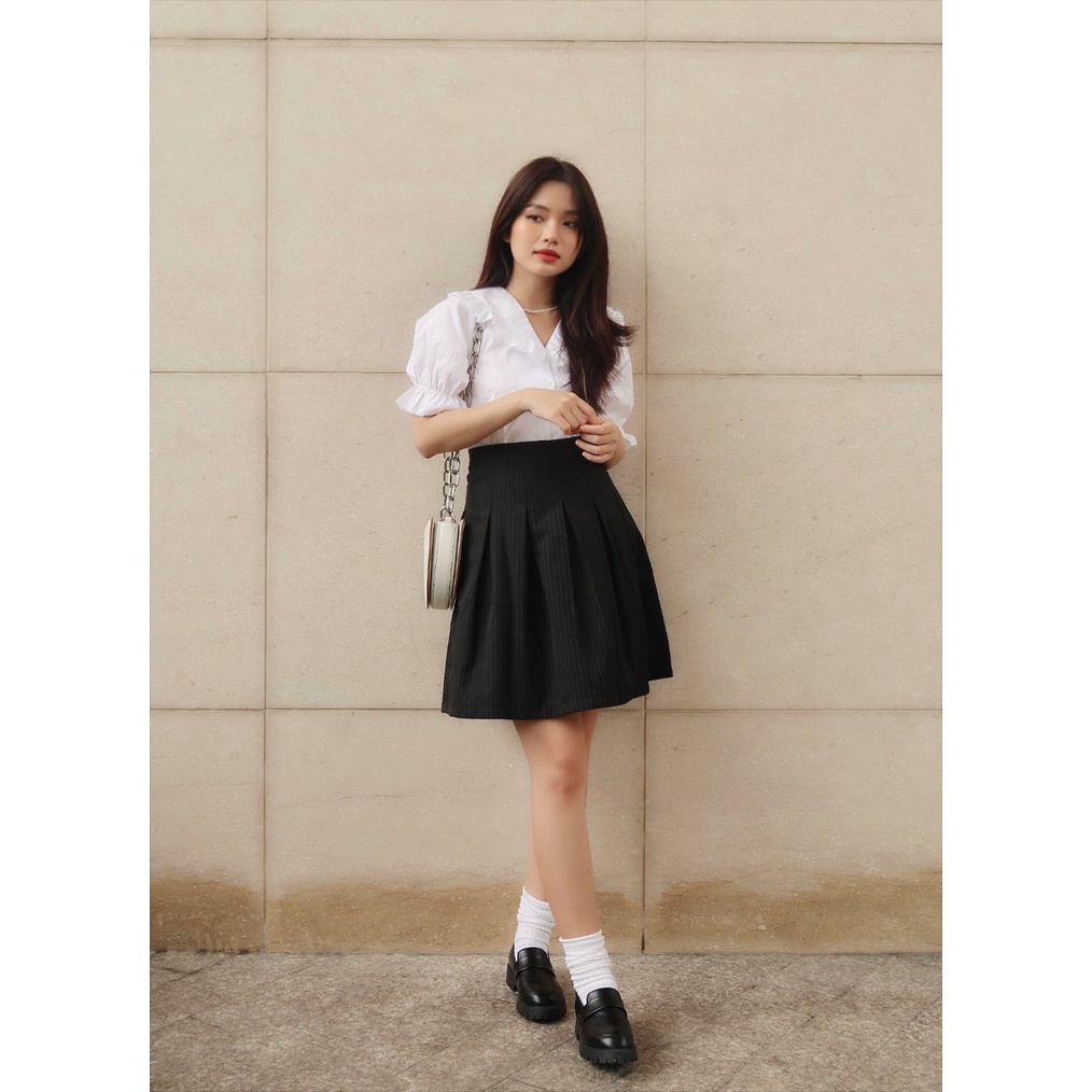 Áo Sơ Mi Nữ Ngắn Tay Cổ Bèo - BLA22071
