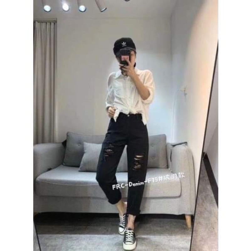 [ Rẻ vô địch ] Quần baggy jean rách dành cho nữ
