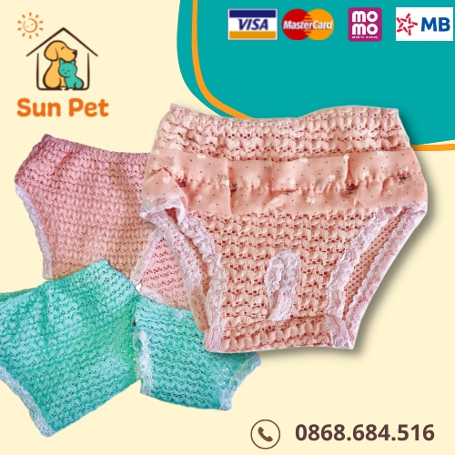 Quần Tã Vệ Sinh Dành Cho Cún Cưng Có Thể Giặt Sạch, Quần Thay Thế Tã Cho Chó Mèo (Freesize Eo 30-40cm)