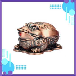 [Freeship] Gạt Tàn Thuốc Lá Khổ Lớn Bằng Đồng Hình Con Cóc Ngậm Tiền Xu Trang Trí Nhà Cửa
