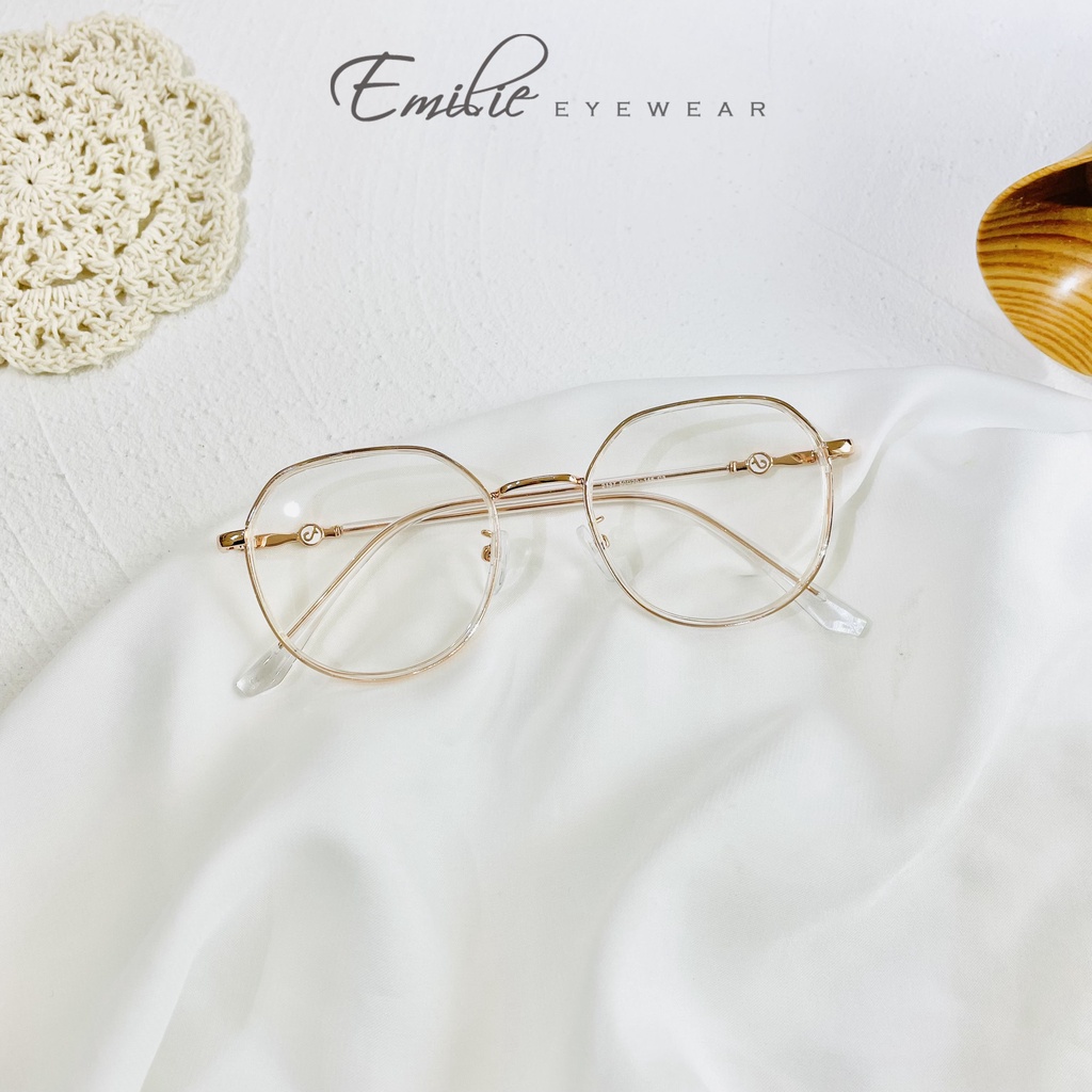 Gọng kính tròn bầu mảnh nhẹ chắc chắn nhiều màu Pastel Kính mắt Emilie phụ kiện thời trang 2137