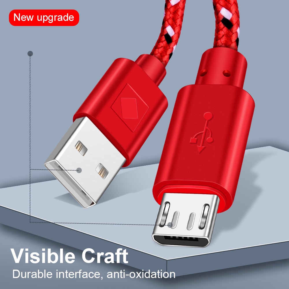 Cáp Sạc Truyền Dữ Liệu Dây Tết Đầu Usb Cho Samsung Htc Lg Huawei Xiaomi Redmi