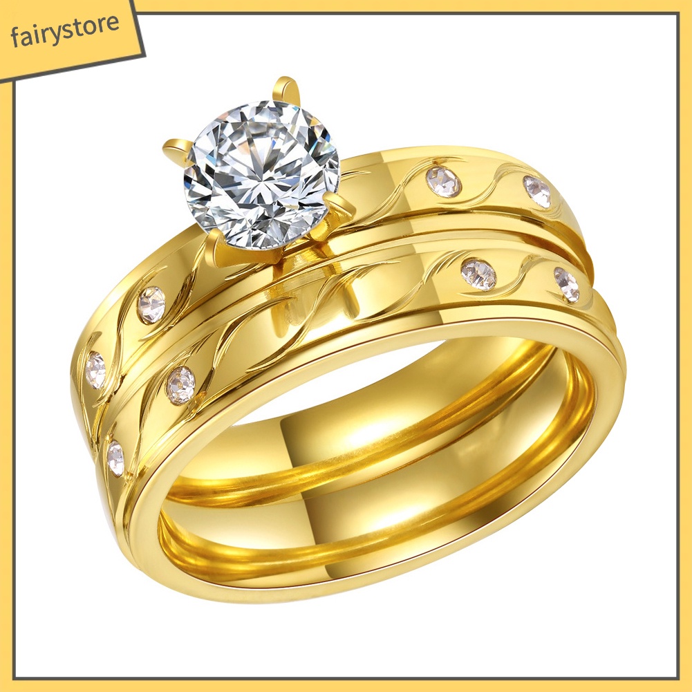 Nhẫn Đeo Tay Kim Loại Đính Đá Màu Thanh Lịch Cho Nữ