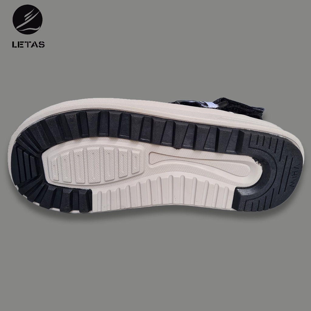 Sandal Unisex Letas D714 Đen Ghi