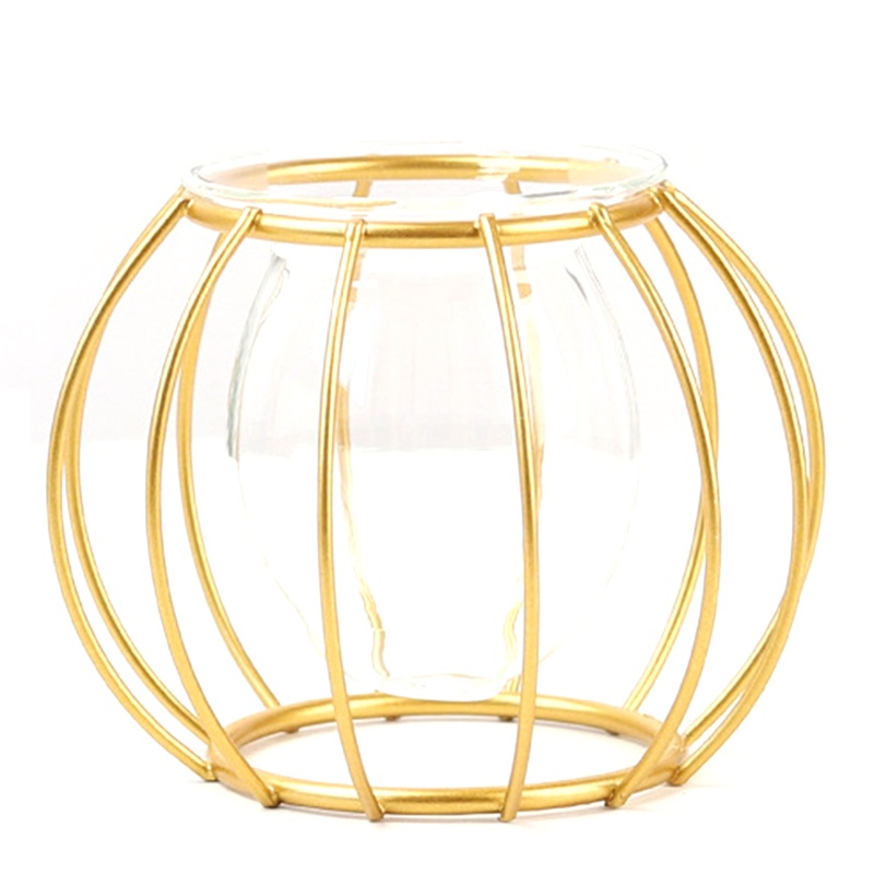 Chậu Hoa Thủy Tinh Kèm Giá Đỡ Kim Loại Phong Cách Bắc Âu