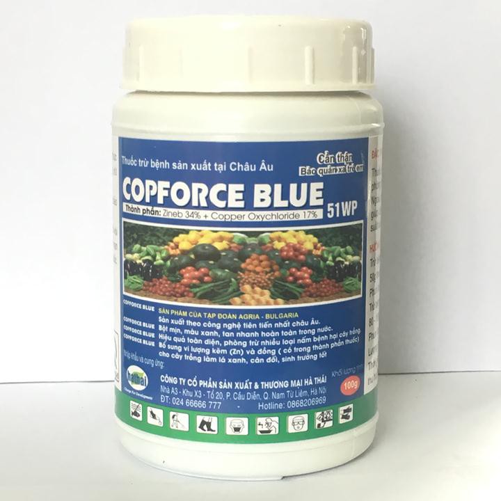 Chế phẩm trừ nấm bệnh cây trồng COPFORCE BLUE 51WP hũ 100g