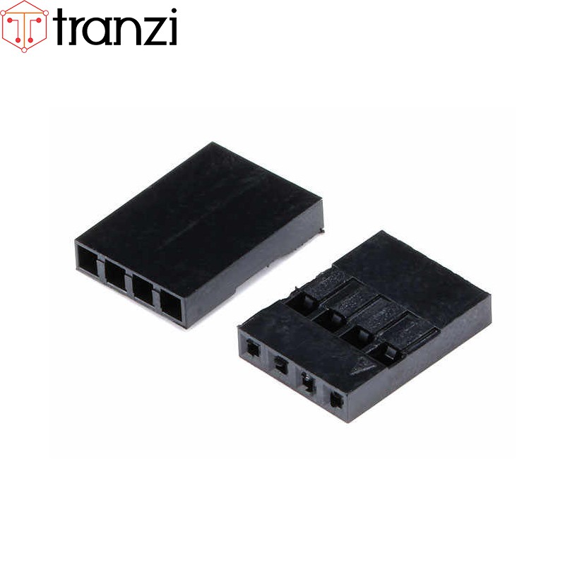 Vỏ header 2.54mm dupont 4P 13,95mm đen - túi 50 cái