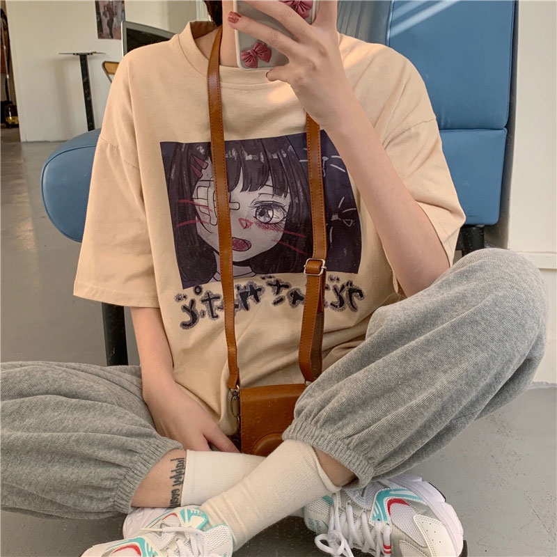 Áo thun XINLANYASHE ngắn tay dáng rộng phong cách hàn quốc cho nữ