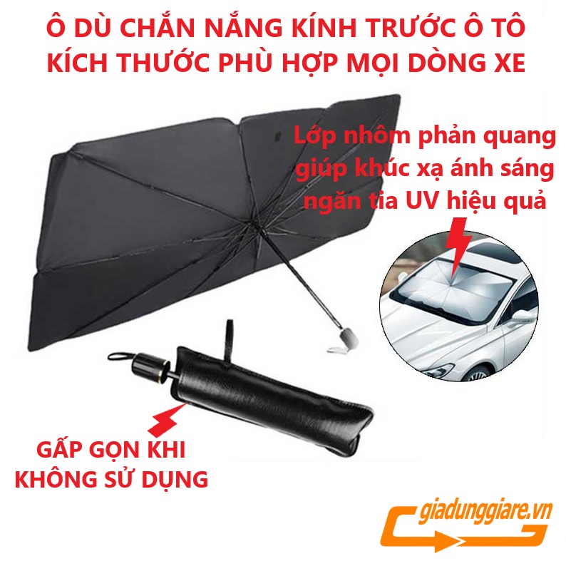 Ô DÙ CHẮN NẮNG KÍNH LÁI Ô TÔ xe hơi bảo vệ nội thất chống tia UV giảm nhiệt độ xe hiệu quả và tiện dụng - giadunggiare