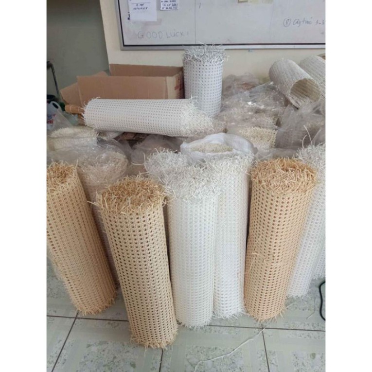 Mành mây đan mắt cáo Phương Nam sợi nhựa khổ 50 giá xưởng