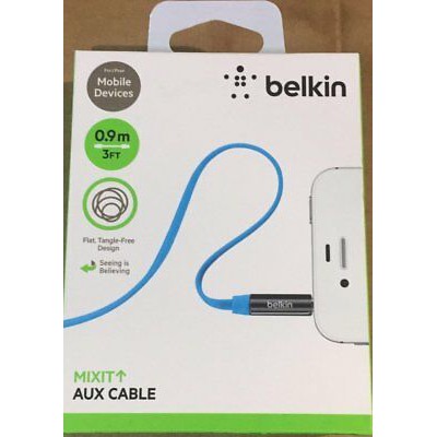 Cáp âm thanh Belkin 3.5mm Aux 0.9m hợp kim nhôm cao cấp