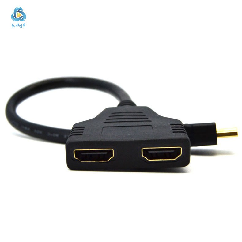 HDMI Male to 2 HDMI Female 1 in 2 out Splitter Black Cable Adapter Converter