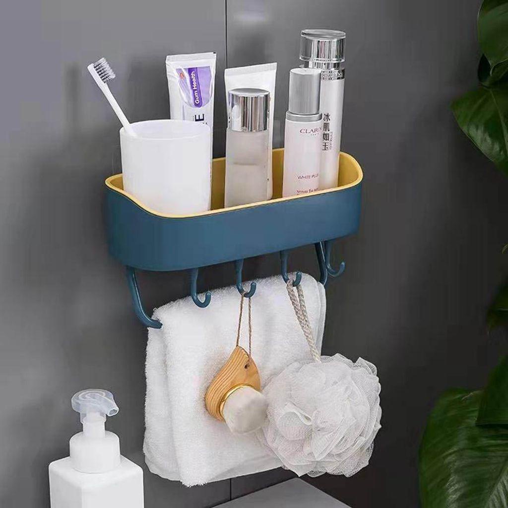 1 Giỏ Đựng Đồ Dùng Nhà Tắm / Nhà Bếp Hai Màu Có Móc Treo Chịu Lực Tốt Tiện Dụng