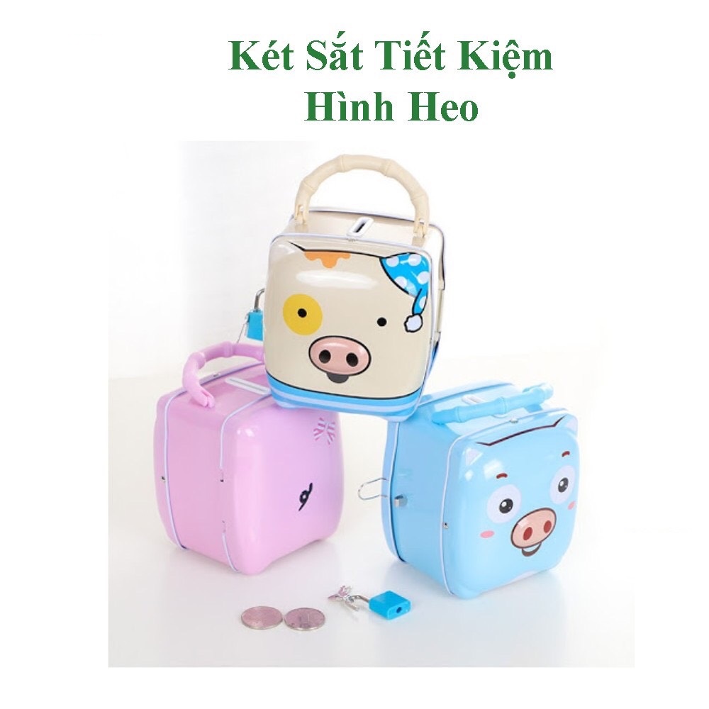 [FREESHIP❤️]Ống Heo Két Sắt Mini Chất Liệu Hợp Kim Hình Heo Có Ổ Khóa Dành Cho Bé