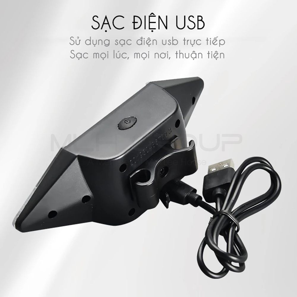 Đèn Led Xi Nhan Xe Đạp Chống Nước Sạc Điện USB Gắn Đuôi Xe Đạp Với Remote Điều Khiển Không Dây MLH