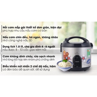 Nồi cơm điện sharp 1.8 lít ks-nr191stv