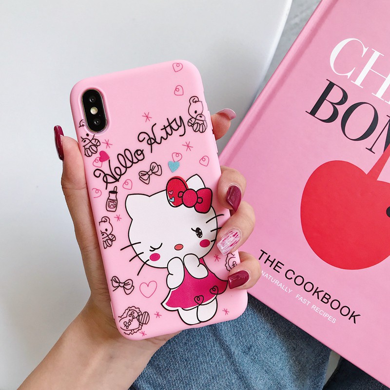 Ốp lưng OPPO A83 A71 A57 A39 A37 A37F F11 F7 F5 F3 F1S Realme C15 C12 C11 Pro 3D Cartoon Hello Kitty Soft Case Cover+Hello Kitty Doll