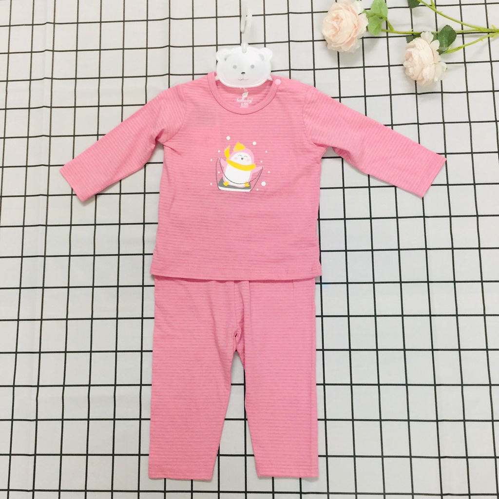 Bộ quần áo thu đông dài tay cho bé trai bé gái Lullaby Nhật Hoa sale sốc size 6-18M NH69B