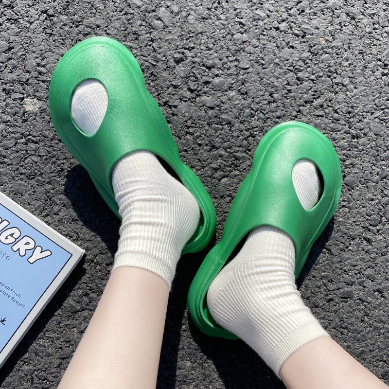 Dép Đế Dày Đục Lỗ Họa Tiết Trái Dừa Dễ Thương Cho Nữ