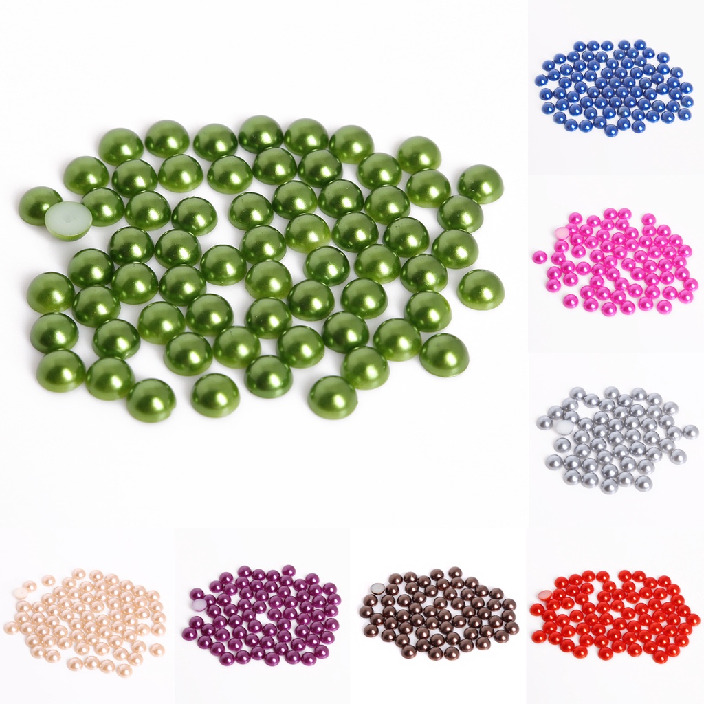 Set 200 Hạt Ngọc Trai Giả 19 Màu 8mm Bằng Acrylic Trang Trí Sổ Tay/Trang Trí Sổ Tay DIY