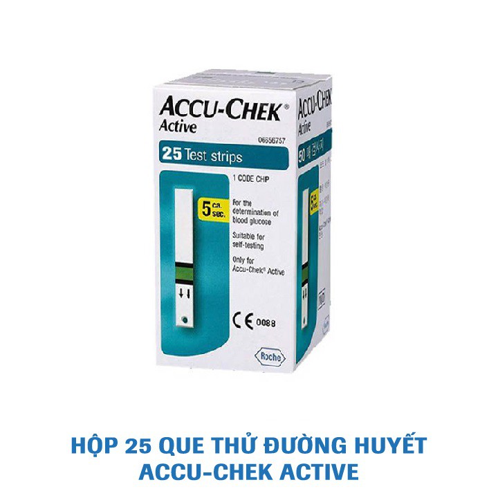 Que thử đường huyết Accu-Chek Active. Hộp 25 que