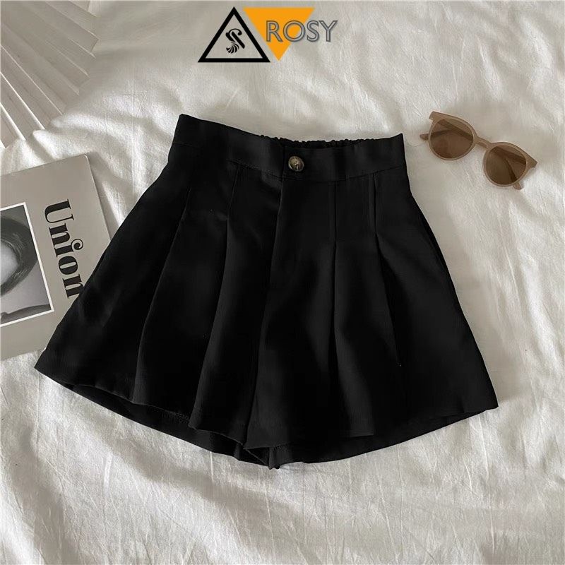 Quần Short Nữ Ống Rộng Kaki Basic, Quần Đùi Kaki Nữ Cạp Chun Sau