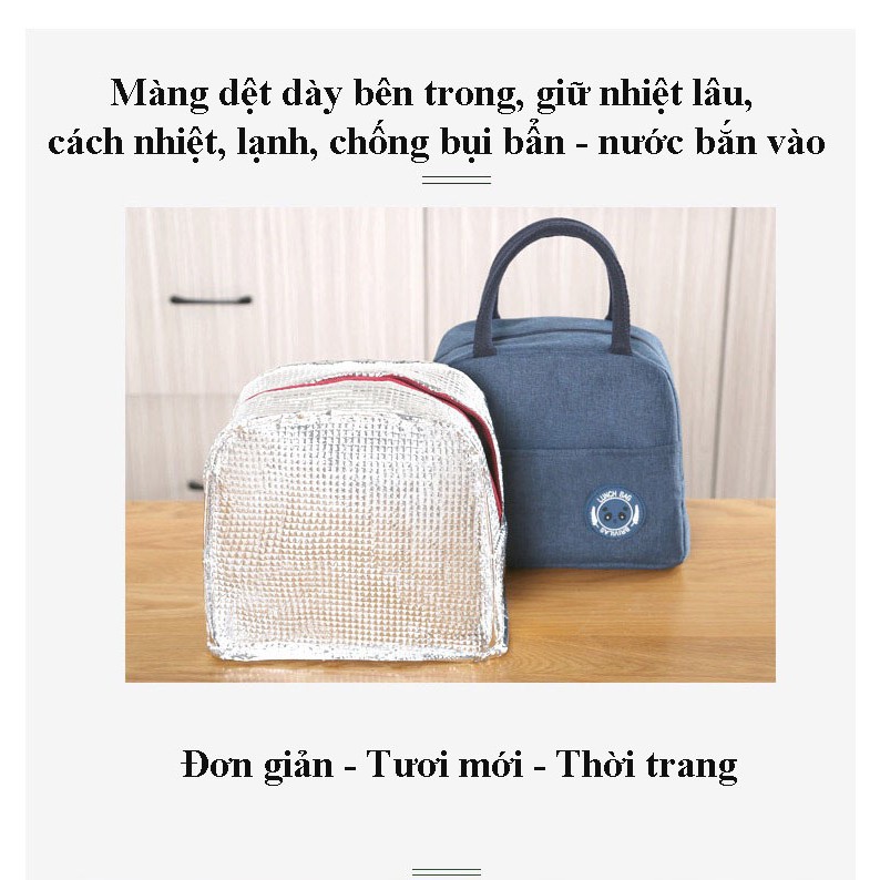 Túi Đựng Hộp Cơm Cao Cấp LUNCHBAG Vải POLYESTER Nhiều Họa Tiết Màu Sắc