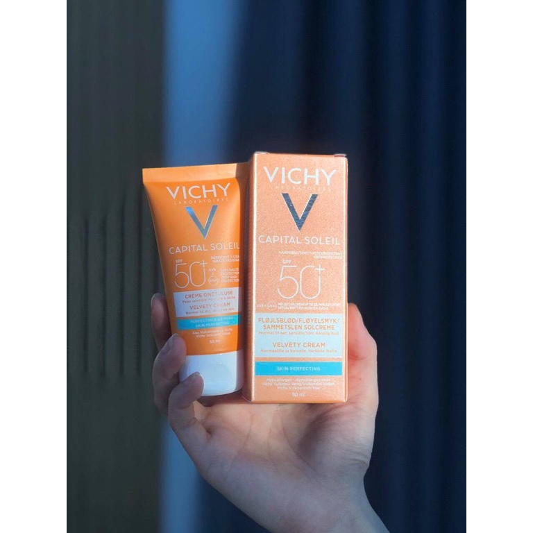 Kem Chống Nắng Vichy Capital Soleil Velvety Cream SPF 50+ - Dành Cho Da Khô Nhạy Cảm 50ml