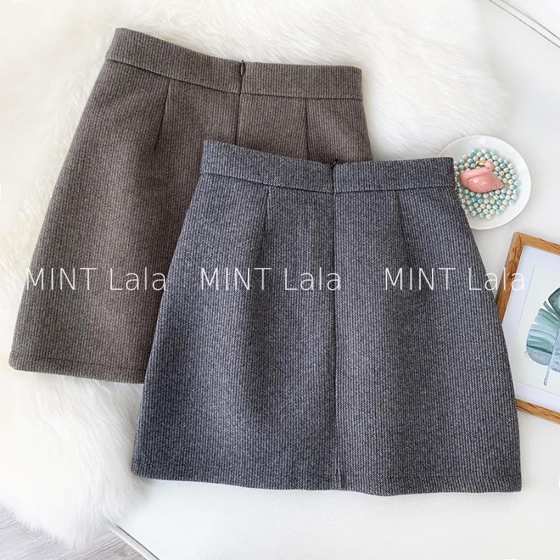 Chân Váy Len Ngắn Chữ A Đính Cúc Thanh Lịch - MINT Lala | BigBuy360 - bigbuy360.vn