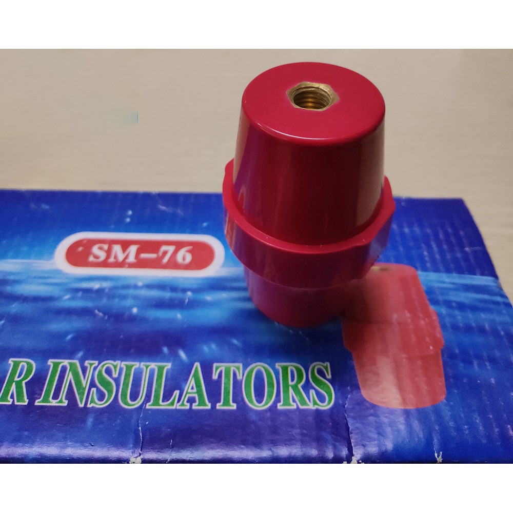 Sứ đỡ thanh cái SM76 - đỡ thanh đồng cao 76mm - Sứ hạ thế đỏ SM-76