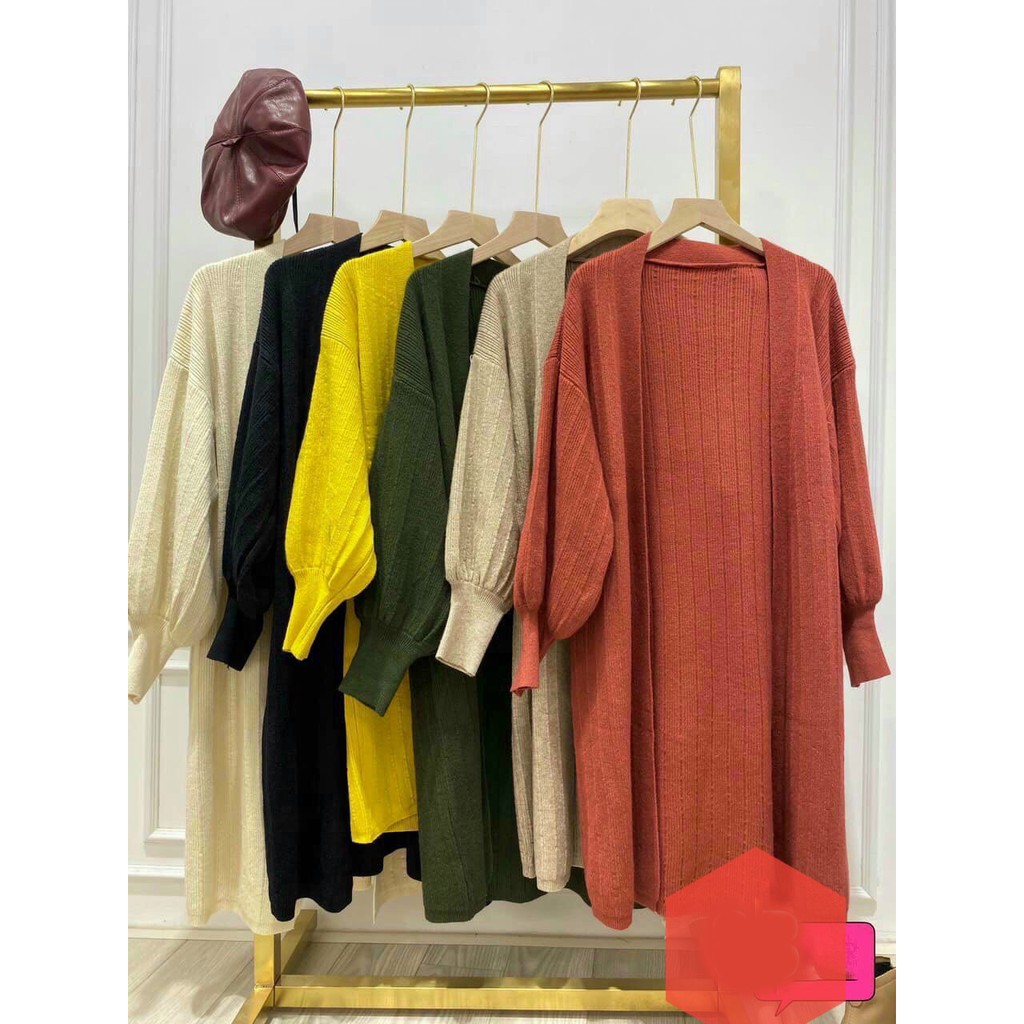 Áo khoác choàng len cardigan tay bồng dáng dài cực xinh | BigBuy360 - bigbuy360.vn