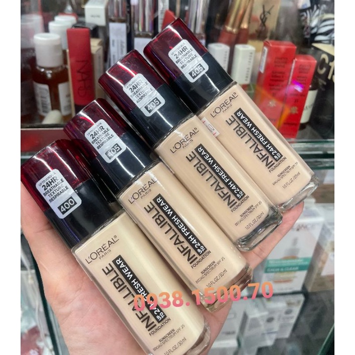 KEM NỀN LÌ MỊN LÂU TRÔI 24H  L'Oreal Infallible 24H Fresh Wear Foundation SPF20/ PA+++